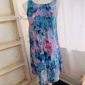 REBECCA TAYLOR Watercolor Pleated Mini Dress